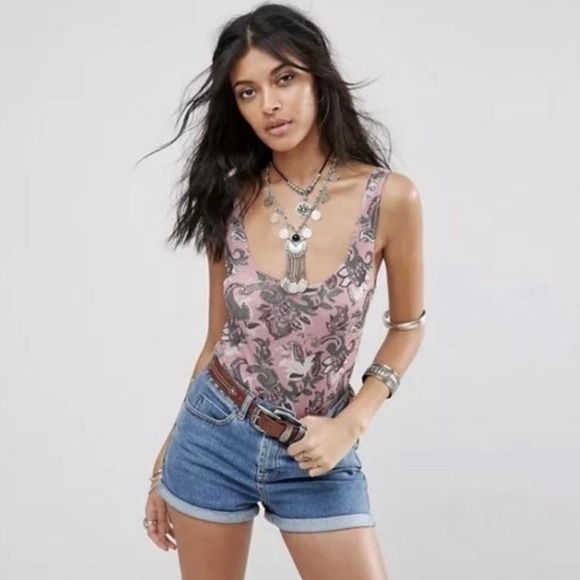 (SOLD) Free People ★ Mesh Floral Bodysuit - Picture 8 of 8